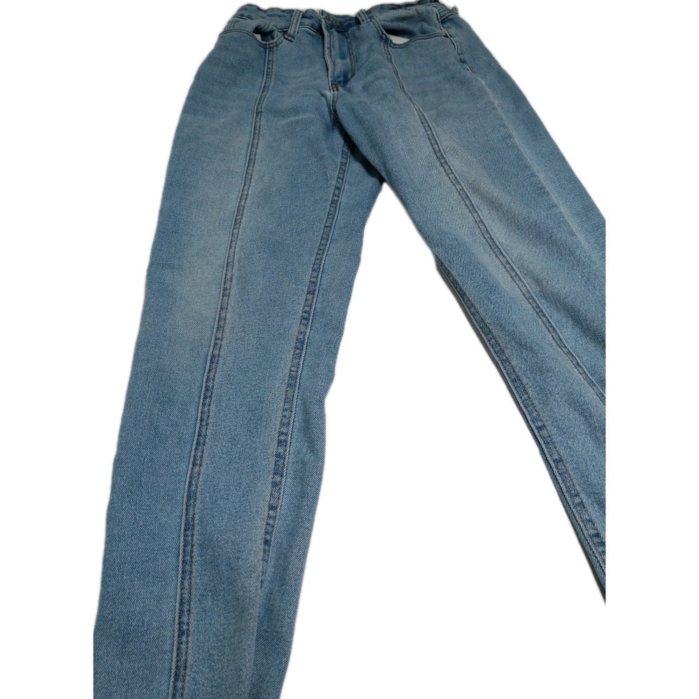SONG Mom Jeans High Rise7/28 Light Wash Blue / Stretchy Excellent - Picture 5 of 16